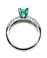 Ringe Sommer Dame Classici in Weißgold Smeraldo 0.70 Ct SME CT 0.70 DIA CT 0.49 DNG - SME CT 0.70 DIA CT 0.49 DNG